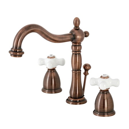 Kingston Brass KB197PXAC 8" Widespread Bathroom Faucet, Antique Copper KB197PXAC